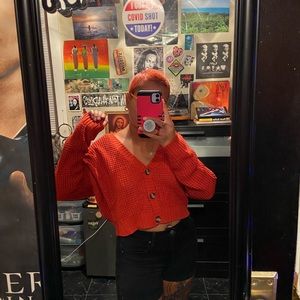 Brand New Cropped Orange Sweater! Size Medium.